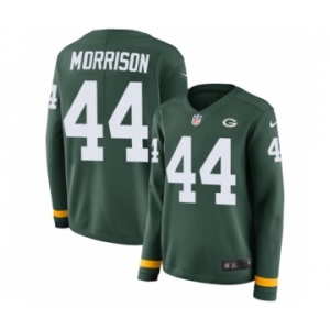 Women's Nike Green Bay Packers #44 Antonio Morrison Limited Green Therma Long Sleeve NFL Jersey