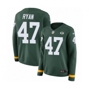 Women's Nike Green Bay Packers #47 Jake Ryan Limited Green Therma Long Sleeve NFL Jersey