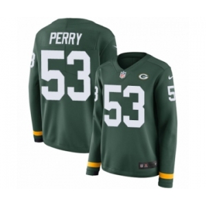 Women's Nike Green Bay Packers #53 Nick Perry Limited Green Therma Long Sleeve NFL Jersey