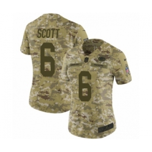 Women's Nike Green Bay Packers #6 JK Scott Limited Camo 2018 Salute to Service NFL Jersey