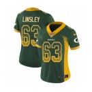 Women's Nike Green Bay Packers #63 Corey Linsley Limited Green Rush Drift Fashion NFL Jersey