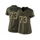 Women's Nike Green Bay Packers #73 JC Tretter Limited Green Salute to Service NFL Jersey