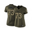 Women's Nike Green Bay Packers #73 Jahri Evans Limited Green Salute to Service NFL Jersey