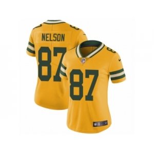 Women's Nike Green Bay Packers #87 Jordy Nelson Limited Gold Rush NFL Jersey