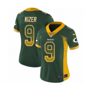 Women's Nike Green Bay Packers #9 DeShone Kizer Limited Green Rush Drift Fashion NFL Jersey