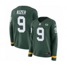 Women's Nike Green Bay Packers #9 DeShone Kizer Limited Green Therma Long Sleeve NFL Jersey