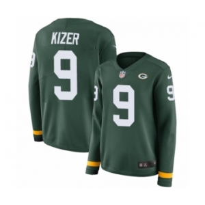 Women's Nike Green Bay Packers #9 DeShone Kizer Limited Green Therma Long Sleeve NFL Jersey