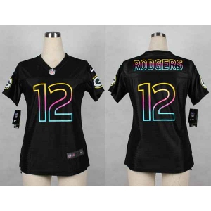 nike women nfl jerseys green bay packers #12 rodgers black[nike fashion]