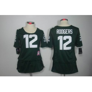 nike women nfl jerseys green bay packers #12 rodgers green[breast cancer awareness]