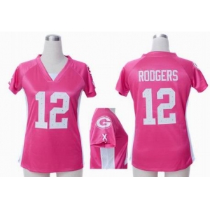 nike women nfl jerseys green bay packers #12 rodgers pink[draft him ii top]