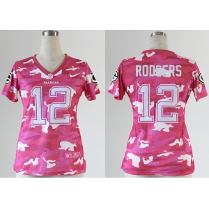 nike women nfl jerseys green bay packers #12 rodgers pink[fashion camo]