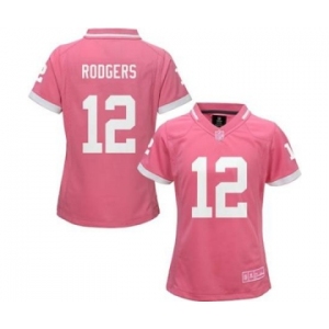 nike women nfl jerseys green bay packers #12 rodgers pink[nike 2015]