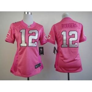 nike women nfl jerseys green bay packers #12 rodgers pink[nike love's]