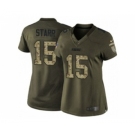 nike women nfl jerseys green bay packers #15 bart starr army green[nike Limited Salute To Service]