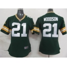 nike women nfl jerseys green bay packers #21 woodson green[nike]