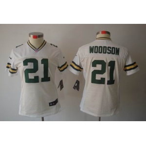 nike women nfl jerseys green bay packers #21 woodson white[nike limited]