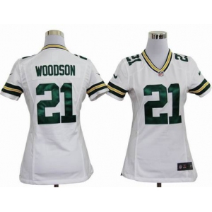 nike women nfl jerseys green bay packers #21 woodson white[nike]