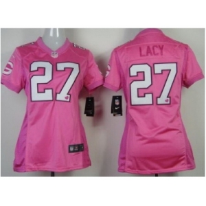 nike women nfl jerseys green bay packers #27 eddie lacy Pink [2012 nike love]