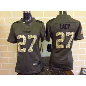 nike women nfl jerseys green bay packers #27 lacy army green[nike Limited Salute To Service]
