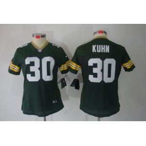 nike women nfl jerseys green bay packers #30 john kuhn green[nike limited]