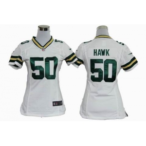 nike women nfl jerseys green bay packers #50 hawk white[nike]