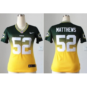 nike women nfl jerseys green bay packers #52 clay matthews green-yellow[nike drift fashion][second version]