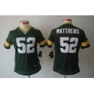 nike women nfl jerseys green bay packers #52 matthews green[nike limited]
