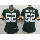 nike women nfl jerseys green bay packers #52 matthews green[nike]