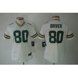 nike women nfl jerseys green bay packers #80 driver white[nike limited]
