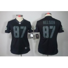 nike women nfl jerseys green bay packers #87 nelson black[nike impact limited]