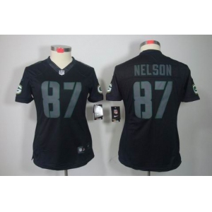nike women nfl jerseys green bay packers #87 nelson black[nike impact limited]