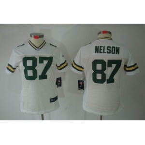 nike women nfl jerseys green bay packers #87 nelson white[nike limited]