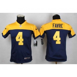 nike youth nfl jerseys green bay packers #4 favre yellow-blue[nike]