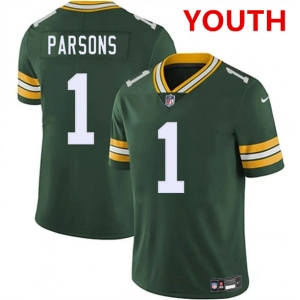 Youth Green Bay Packers #1 Micah Parsons Green 2025 Vapor Untouchable Limited Football Stitched Jersey