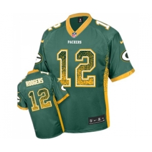 Youth Green Bay Packers #12 Aaron Rodgers Elite Green Drift Fashion Football Jersey