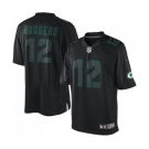 Youth Green Bay Packers #12 Aaron Rodgers Limited Black Impact Football Jersey