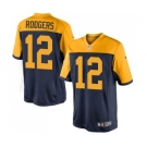 Youth Green Bay Packers #12 Aaron Rodgers Limited Navy Blue Alternate Football Jersey