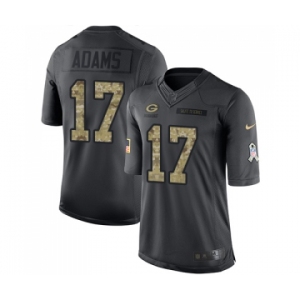 Youth Green Bay Packers #17 Davante Adams Limited Black 2016 Salute to Service Football Jersey