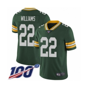 Youth Green Bay Packers #22 Dexter Williams Green Team Color Vapor Untouchable Limited Player 100th Season Football Jersey