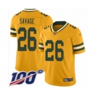 Youth Green Bay Packers #26 Darnell Savage Jr. Limited Gold Inverted Legend 100th Season Football Jersey