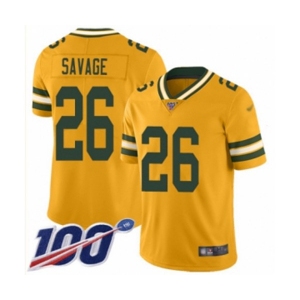 Youth Green Bay Packers #26 Darnell Savage Jr. Limited Gold Inverted Legend 100th Season Football Jersey