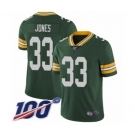Youth Green Bay Packers #33 Aaron Jones Green Team Color Vapor Untouchable Limited Player 100th Season Football Jersey