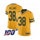 Youth Green Bay Packers #38 Tramon Williams Limited Gold Rush Vapor Untouchable 100th Season Football Jersey