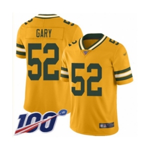 Youth Green Bay Packers #52 Rashan Gary Limited Gold Inverted Legend 100th Season Football Jersey