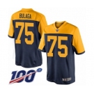 Youth Green Bay Packers #75 Bryan Bulaga Limited Navy Blue Alternate 100th Season Football Jersey