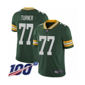 Youth Green Bay Packers #77 Billy Turner Green Team Color Vapor Untouchable Limited Player 100th Season Football Jersey
