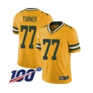 Youth Green Bay Packers #77 Billy Turner Limited Gold Rush Vapor Untouchable 100th Season Football Jersey