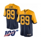 Youth Green Bay Packers #89 Marcedes Lewis Limited Navy Blue Alternate 100th Season Football Jersey