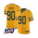 Youth Green Bay Packers #90 Montravius Adams Limited Gold Inverted Legend 100th Season Football Jersey