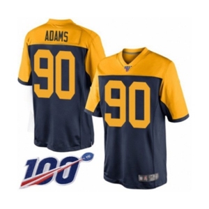 Youth Green Bay Packers #90 Montravius Adams Limited Navy Blue Alternate 100th Season Football Jersey